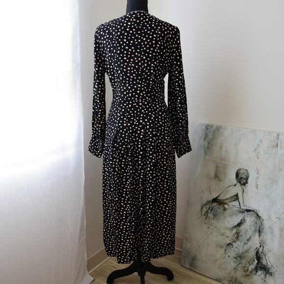 TOP SHOP polka dot double split Viscose midi dress size 4 S - Picture 5 of 7